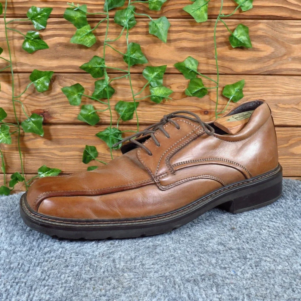 Bass Bicycle Toe Men Mens Oxford Shoe Size 9.5 Office Work Dress Brown Leather